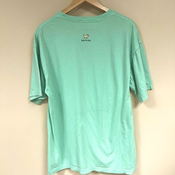 Teddy the Dog “ Breathe” green t shirt size L - Picture 2 of 5